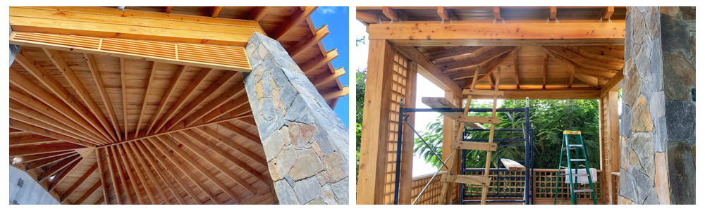 terrace and gazebo under construction