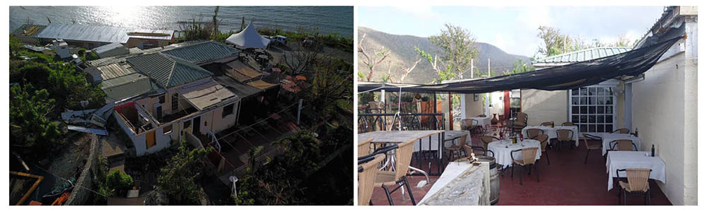 hurricane damage at restaurant