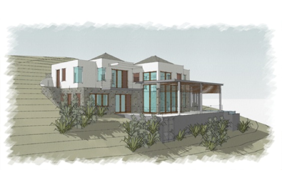 building set into site