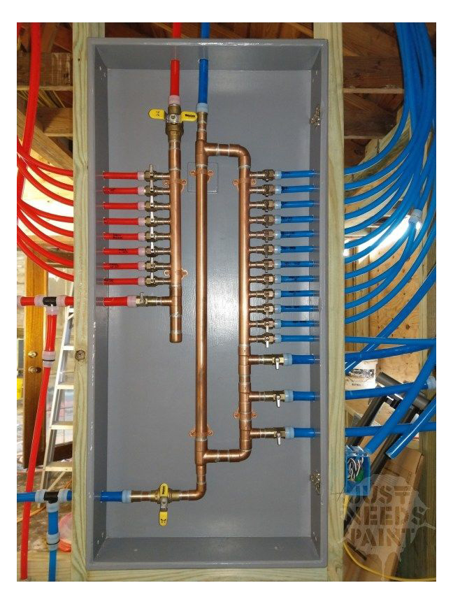 pex plumbing at stud wall
